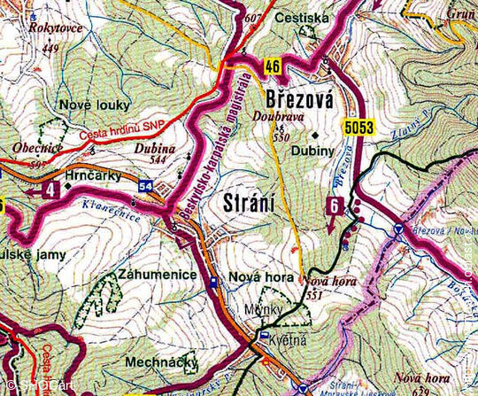 Bojkovice, turistická mapa